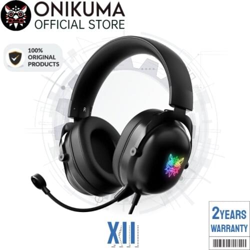 Onikuma X11 Gaming Headset with Microphone Noise Canceling Gaming Headphone Surround Sound, Over Ear Headphones RGB LED Light fo