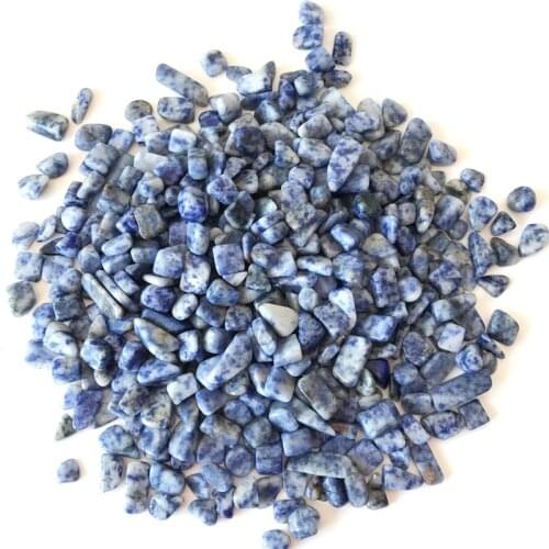 Beautiful 100gNatural Blue Dot Point Crystal Gravel Polished Tumbled Stones Healing Decor Natural Quartz Crystals