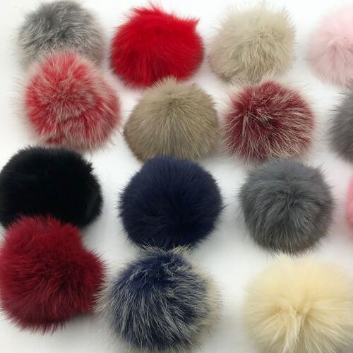 15cm Round Fluffy 100% Real Raccoon Fur Pompoms For Handbags Keychains and Knitted Beanie Cap Hats Genuine fur ompon Pom pom