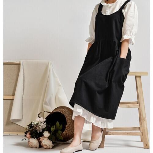 Literary fresh simple Nordic cotton and linen home aprons baking female gardening kitchen cooking overalls