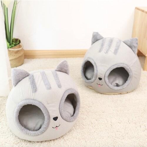 Lovely Cute Warm Cat Bed House Mat inter Winter Pet Dog Nest Washable Cozy Round Cat Small Dog Home Mats Supplies