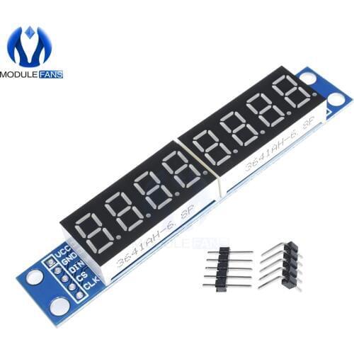 MAX7219 LED Dot Matrix 8 Digit Digital Tube Display Control Module For Arduino 3.3V 5V Microcontroller Serial Driver 7-segment
