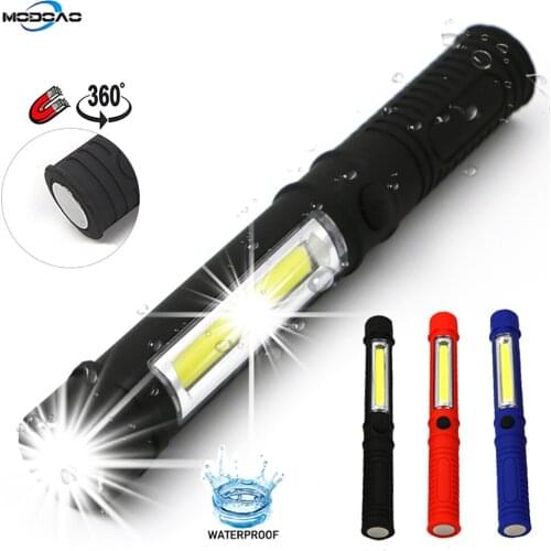New 6000LM COB LED Work Flashlight Magnetic Base and Clip Multi-Function Pocket Pen Light Inspection Work Light Car Repair Tool