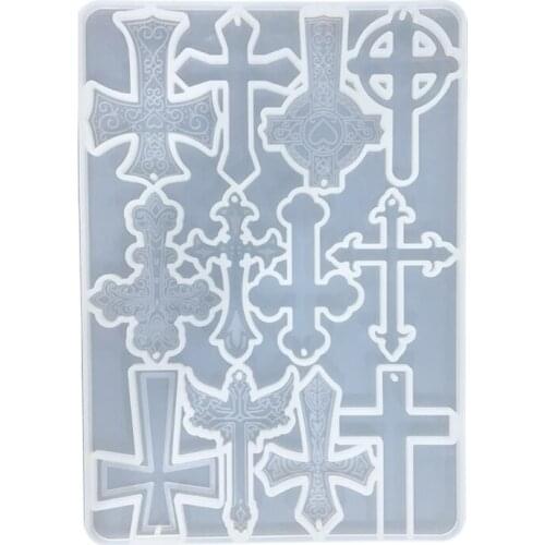 Cross Pendants Epoxy Resin Mold Keychain Pendant Silicone Mould DIY Crafts Jewelry Necklace Casting Tools