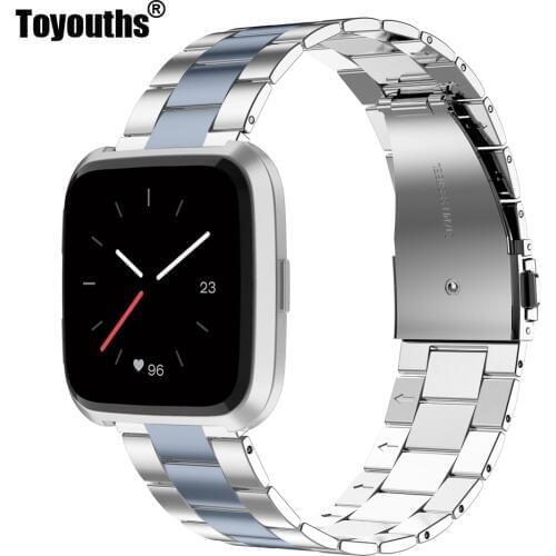 Stainless Steel Watch Strap for Fitbit Versa 2 Band Replacement Metal Wristbands for Fitbit Versa Lite Band Edition Accessories