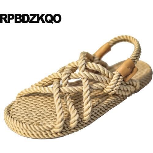 Women sandals flat casual strappy open toe beach shoes holiday slingback espadrilles flatform slip on rope gladiator platform