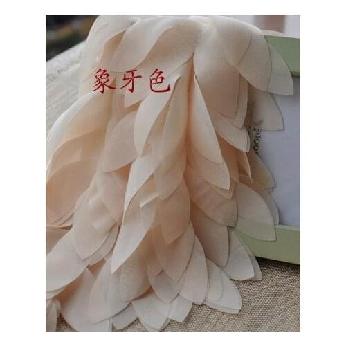 3D Chiffon Leaves Trim Nude Chiffon Leaves For Wedding Decors Chiffon Tree Leaves
