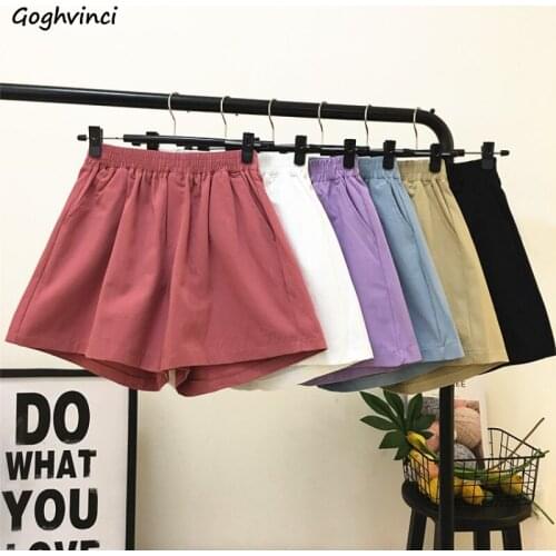 Shorts Women Fashion Summer All-match Solid Elegant High Waist Slim Straight Korean Style Casual Students Sweet Clothing Chic