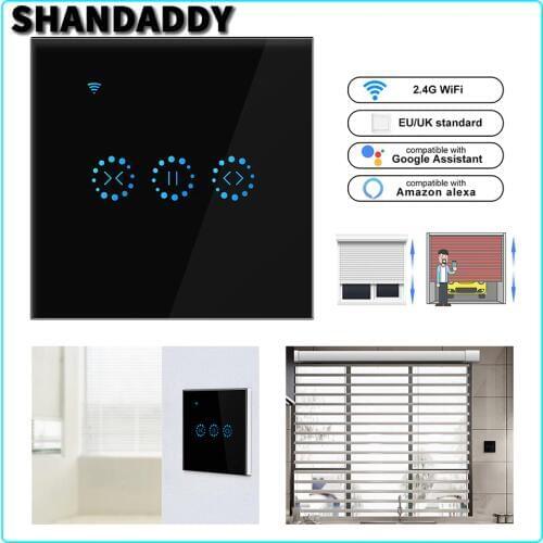 Curtain Wall Switch WiFi remote Control via APP or Voice Control by Alexa Google Home Smart Home For garage Motor Roller Shutter