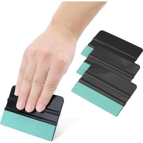 3pcs No Scratch Suede Felt Wrapping Scraper Carbon Fiber Vinyl Squeegee Sticker Film Window Tint Tool Car Maintenance