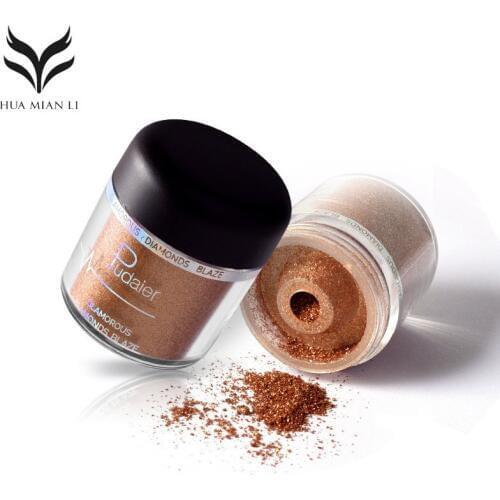 Eye Shadow Powder Portable Glitter Metallic Eye Shadow Metal High Light Powder Long-lasting Mini Shimmer Eye Makeup Cosmetic