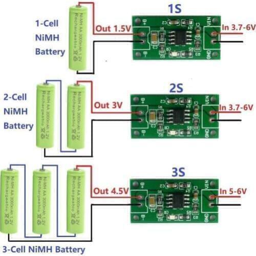 1S 2S 3S CELL 1A NiMH Rechargeable Battery Smart Charger Module Charging voltage 1.5V 3V 4.5V 5V Input 3.7V-6V 5V 4.2V
