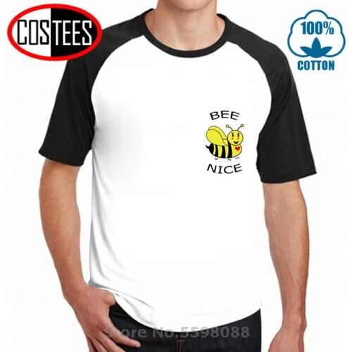Funny Cute Pocket Bee Nice T shirt men Porady Be Nice T-shirt Save the Bees Tshirt Global Warming Environment Pollution Clothing