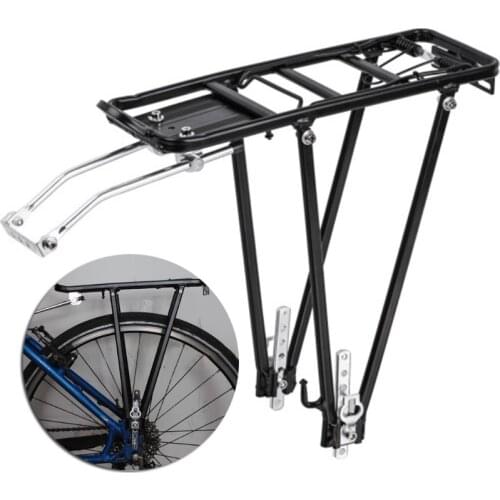 Heavy Bicycle Bike Rear Shelf Aluminum Alloy Frame Bracket Black Adjustable Luggage Rack