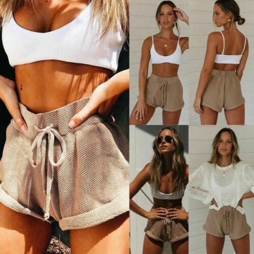 Women Summer Pants Stylish Loose Shorts Beach High Waist Short Trousers