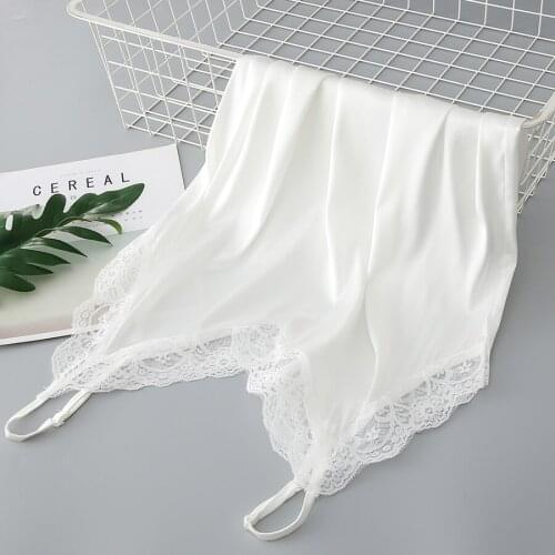 Lady Patchwork Tops 2021 Summer with Lace Silk Cami for Women Spaghetti Strap Top White Black Camisole Basic Tops Women