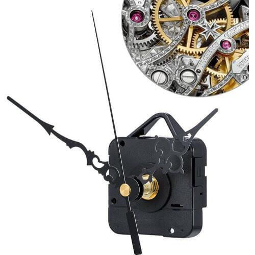 1 Set Silent Large Wall Quartz Clock Quartz Movement Mechanism Black Hands Repair Tool Parts Kit DIY Set With Hook Accessories