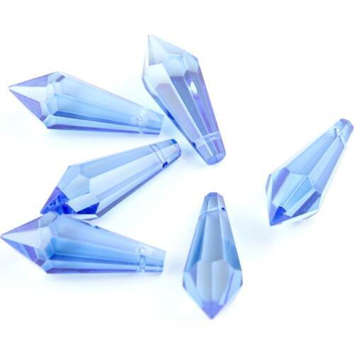 10pcs/lot 38mm Light Aquamarine Color Crystal U-Drop Icicle Prism Part Pendant For Party