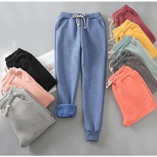 2019 Spring Autumn Fleece Sweatpants Women Casual Sports Pants Print Trousers For Women Sweat Pants Female Plus Size Trousers