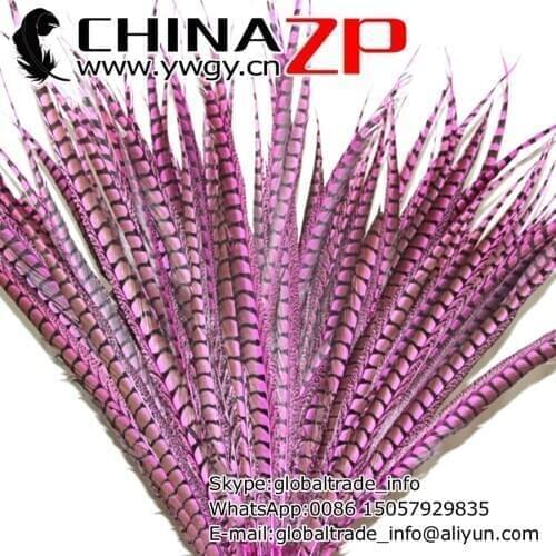 Leading Supplier CHINAZP Factory 50pcs/lot Size 75~87cm(30~35inch) Good Quality Dyed Pink Lady Amherst Pheasant Tail Feathers