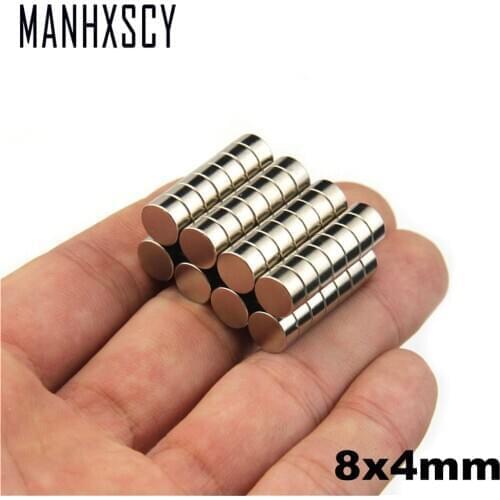 50pcs Neodymium N35 Dia 8mm X 4mm Strong Magnets Tiny Disc NdFeB Rare Earth For Crafts Models Fridge Sticking magnet 8x4mm