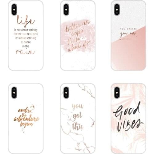 Accessories Phone Shell Covers For Apple iPhone X XR XS 11 12Pro MAX 4S 5S 5C SE 2020 6S 7 8 Plus ipod 5 6 pink rose gold quotes