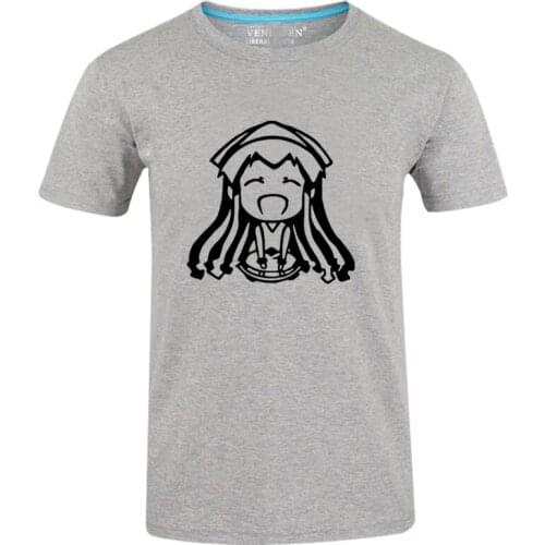 High-Q Anime The invader comes from the bottom of the sea! THE SQUID GIRL Cotton T-Shirt Tee O-Neck Ika Musume Gray T-Shirt
