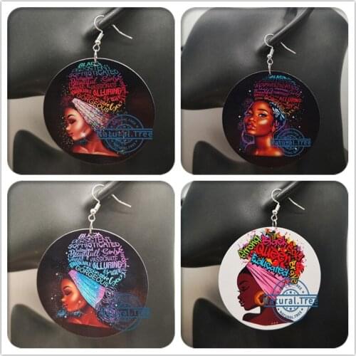 Free Shipping!African American Wooden Earrings