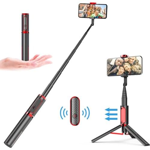 Wireless BT Selfie Stick Mini Extendable Tripod With Wireless Remote Control Aluminum Selfie Stick For iPhone Huawei Smartphone