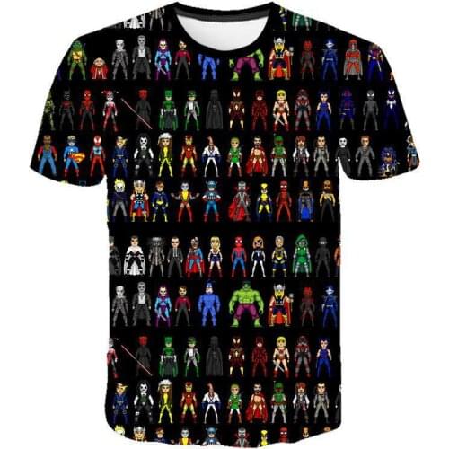 Marvel Kids T-Shirt Print Girls Funny Clothes Boy Clothes Spider-Man Deadpool Tee Costume 2021 Summer Tops Children Baby Tshirts