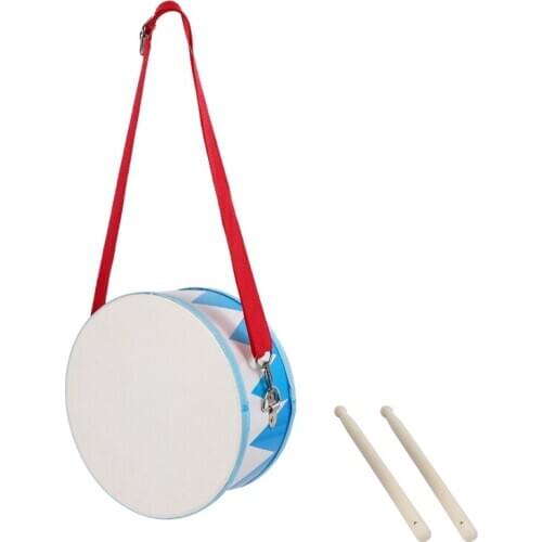Kids Drum Wood Toy Drum Set with Carry Strap Stick for Kids Toddlers Gift for Develop Childrens Rhythm Sense