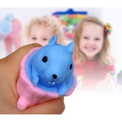 1Set Sensory Fidget Jump Out Trick Toy Pinch Squirrel Interactive Prank Toy Squeeze Brush Barrel Anxiety Relief Toy