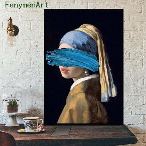 Canvas Pictures Girl With Pearl Earrings Decorative Oil Painting Retro Wall posters And Prints For Living Room Bedroom Decor