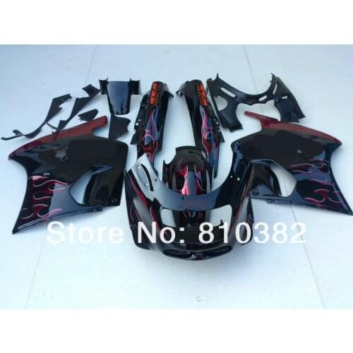 Red white flames Fairing kit for KAWASAKI Ninja ZZR1100 ZZR 1100 1993 2001 2003 ZX-11 ZZR1100D 93 94 01 02 03 Fairings bodywork
