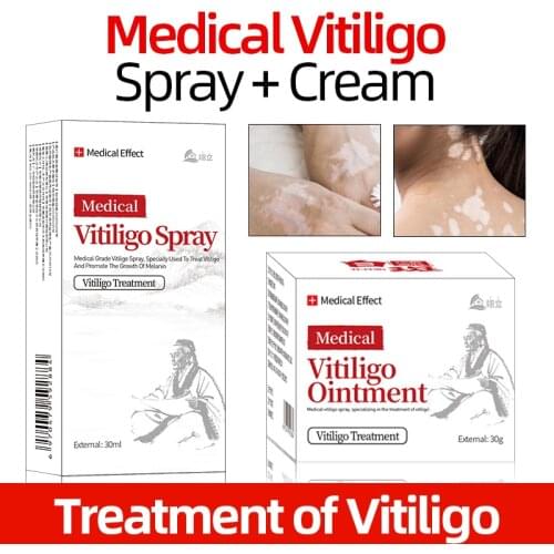 30g Vitiligo Treatment Cream And 30ml Antibacterial Spray Leukoplakia Disease Promoting Pigment Melanin Repair
