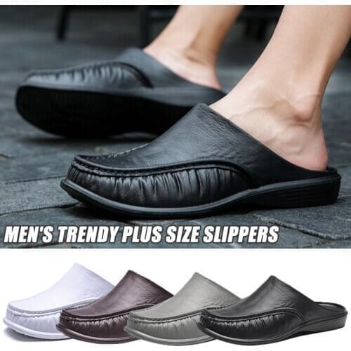 Men Comfy Backless Slippers Casual Sandals Breathable Anti-slip for Summer Outdoor Sandals