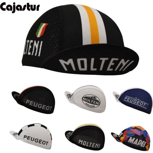 Men cycling caps retro black molteni riding hat safety breathable white bicycle headwear