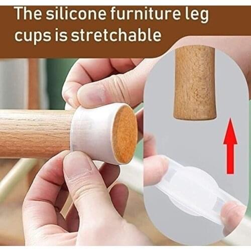 16/24/32/40pc Table Chair Leg Cap Pad Silicon Felt Furniture Leg Table Feet Protection Cover Non-Slip Floor Protector Home Decor