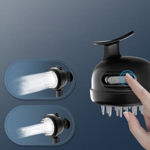 Two-in-one Three-stage Adjustable Bathroom Shower Head with Silicone Brush Bath Spa SlimmingMassaging Brushes Shower Faucets