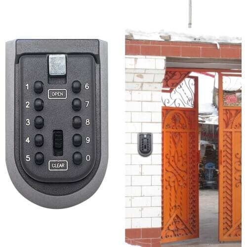 Key Storage Lock Box Wall Hanging Key Code Lock Password Weatherproof Cover For Home Outdoor Use Box Security Storage Lock