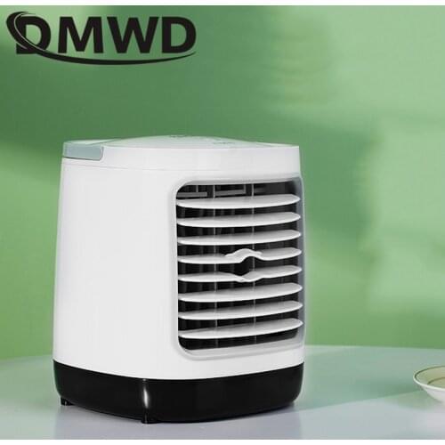 DMWD Mini Desktop Air Conditioner Cooling Fan USB Electric Cooler Portable Water Mist Wind Blower Humidifier Ventilator EU US