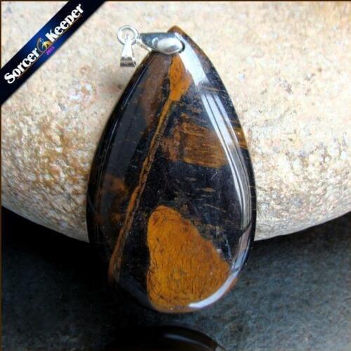 Natural Blue Tiger Eye Stone Pendants Charms Jewelry DIY Necklace Beads for Man / Leather Chain & Flannel Bags as a gift RS288