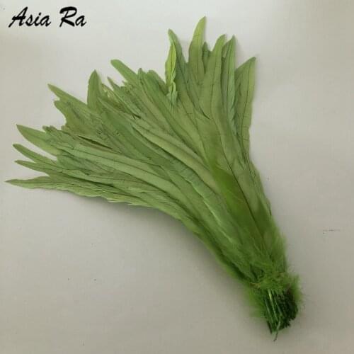 Rooster tail feather 100pcs Apple Green Colors DIY chicken feather / wedding Party supplies performance necessary