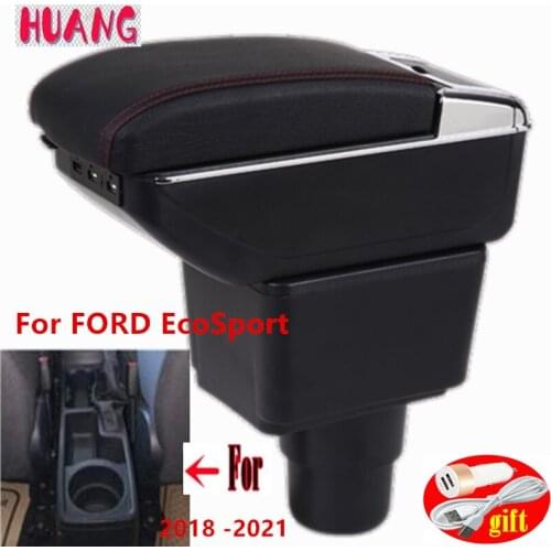 For FORD EcoSport Armrest For FORD EcoSport Car Armrest box 2018-2021 Interior Retrofit Accessories Center Storage box USB