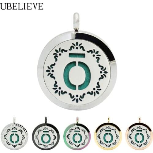 30mm Hollow Magnetic Essential Oils Diffuser Necklaces Aromatherapy Locket Pendant Stainless Steel Round Perfume Locket Pendant