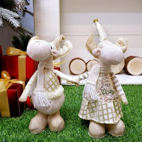Christmas Dolls Retractable Santa Claus Snowman Elk Toys Xmas Figurines Decoration for Home Xmas Party Navidad Christma Gift