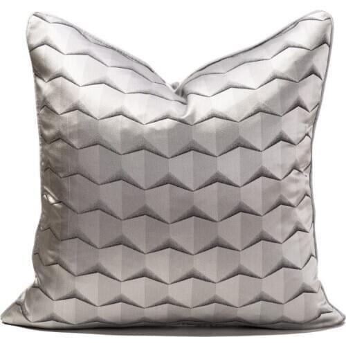 Silver White Cushion Cover With Triangle Designer Modern Pillowcase Decorative Throw Pillow Cover For Livingroom Hotel Chair