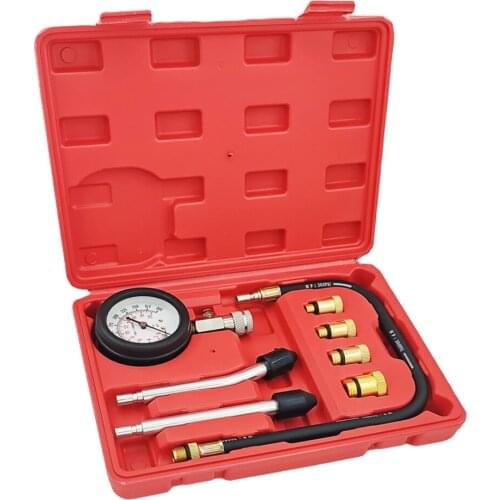 Gasoline Engine Compression Tester Auto Petrol Gas Engine Cylinder Automobile Pressure Gauge Tester Automotive Test Kit 0-300psi