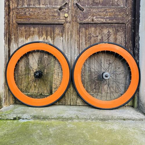 Track Fixie Bike Flip-flop Wheel with tires Rim Front Rear 70mm 32 hole Hub Single Speed Bicycle Wheelset Aluminum Alloy