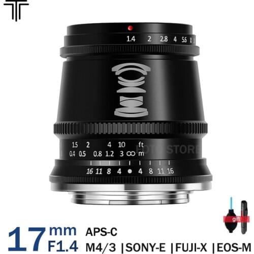 TTartisan 17mm F1.4 APS-C Lens for Sony E Fuji X Canon EOS-M Panasonic Olympus M4/3 mount Cameras Lens GH5 M50 XT3 A6300
